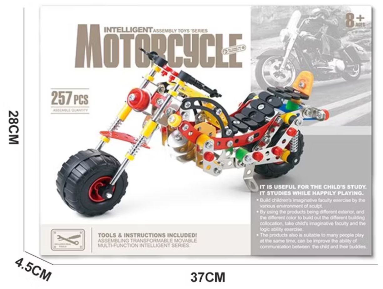 Intelligent Assembly Toy Series - Motorcycle (257 Pieces)