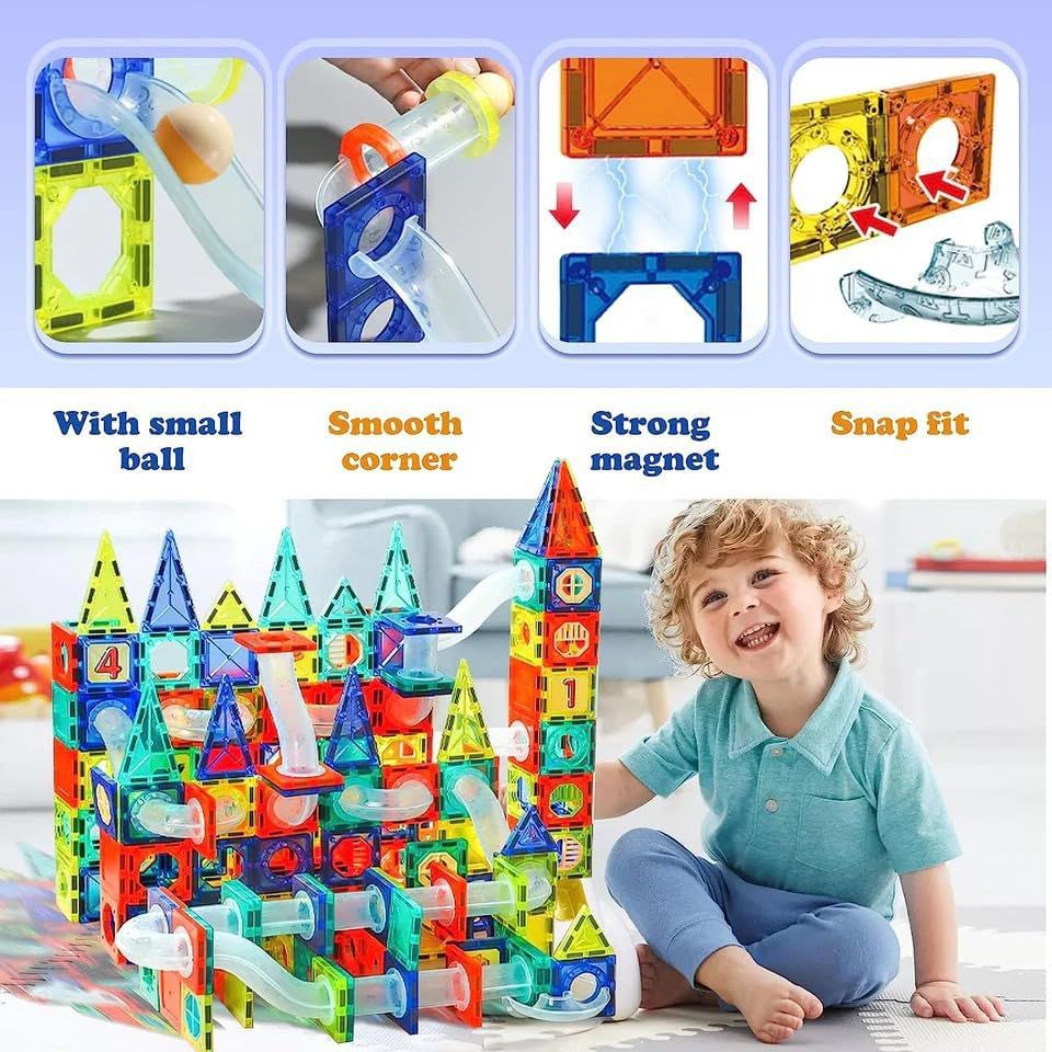 Magnetic Pipeline Building Block Set (168 Pieces)